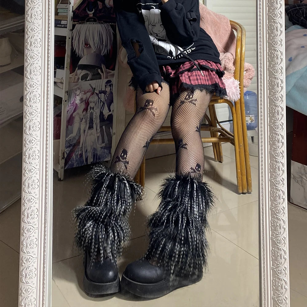 Women's Faux Fur Boot Covers, Harajuku Leg Warmers