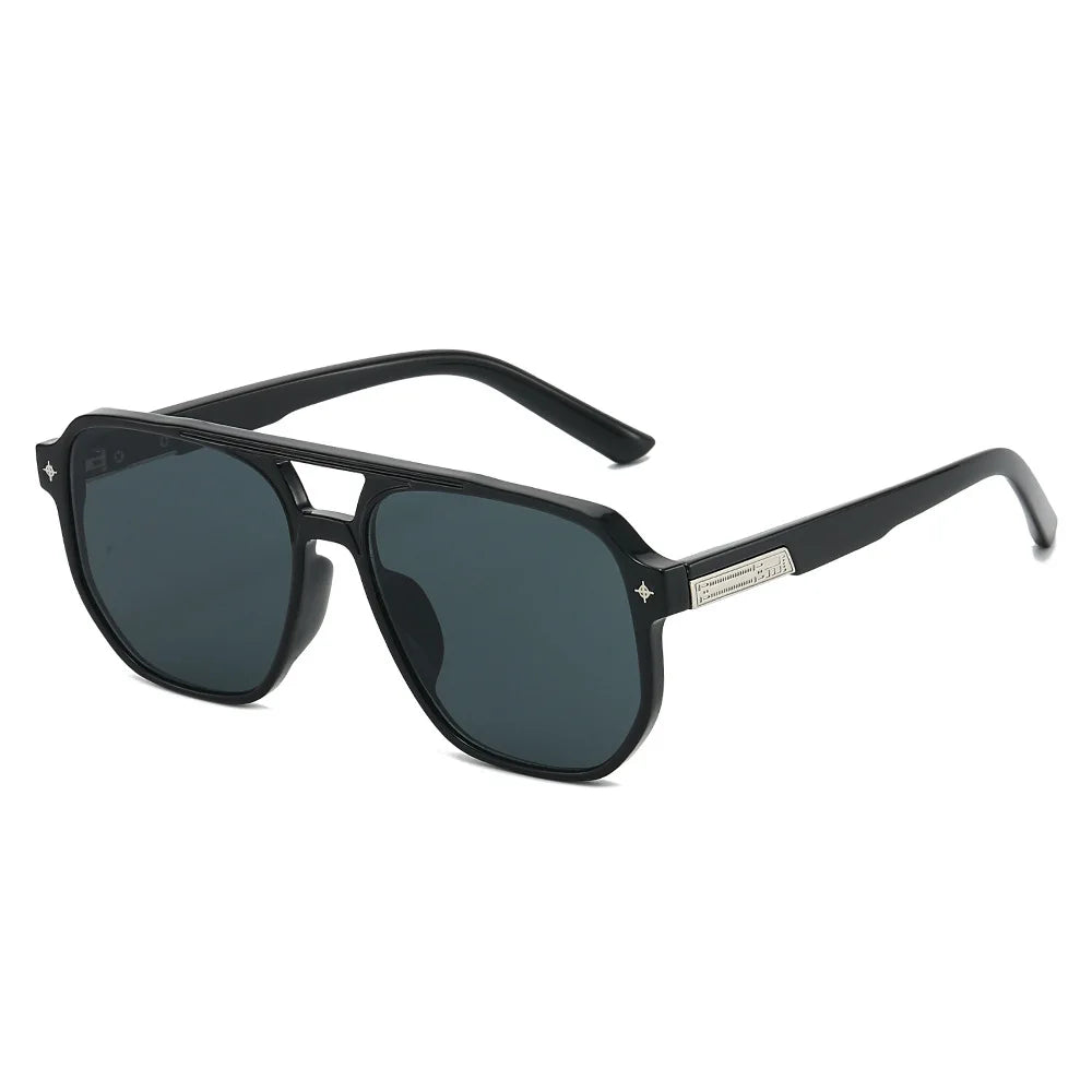 Double Bridge Pilot Sunglasses — Tinted Y2K Unisex Shades