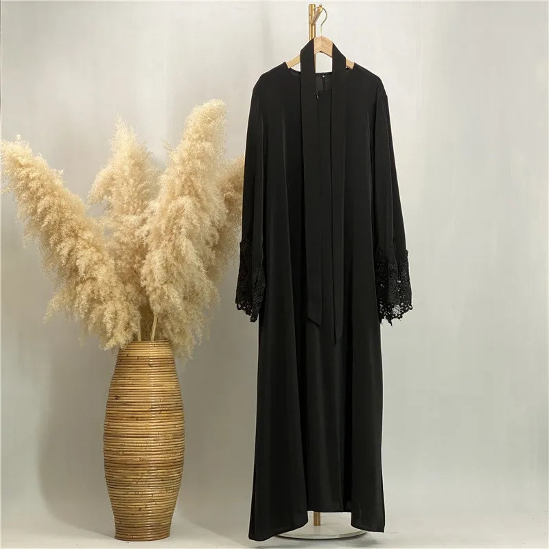 Ramadan Lace Abaya Dubai Luxury Muslim Women Maxi Dress Kebaya Caftan Marocain Femme Modest Robe Islam Clothing Kaftan Vestido