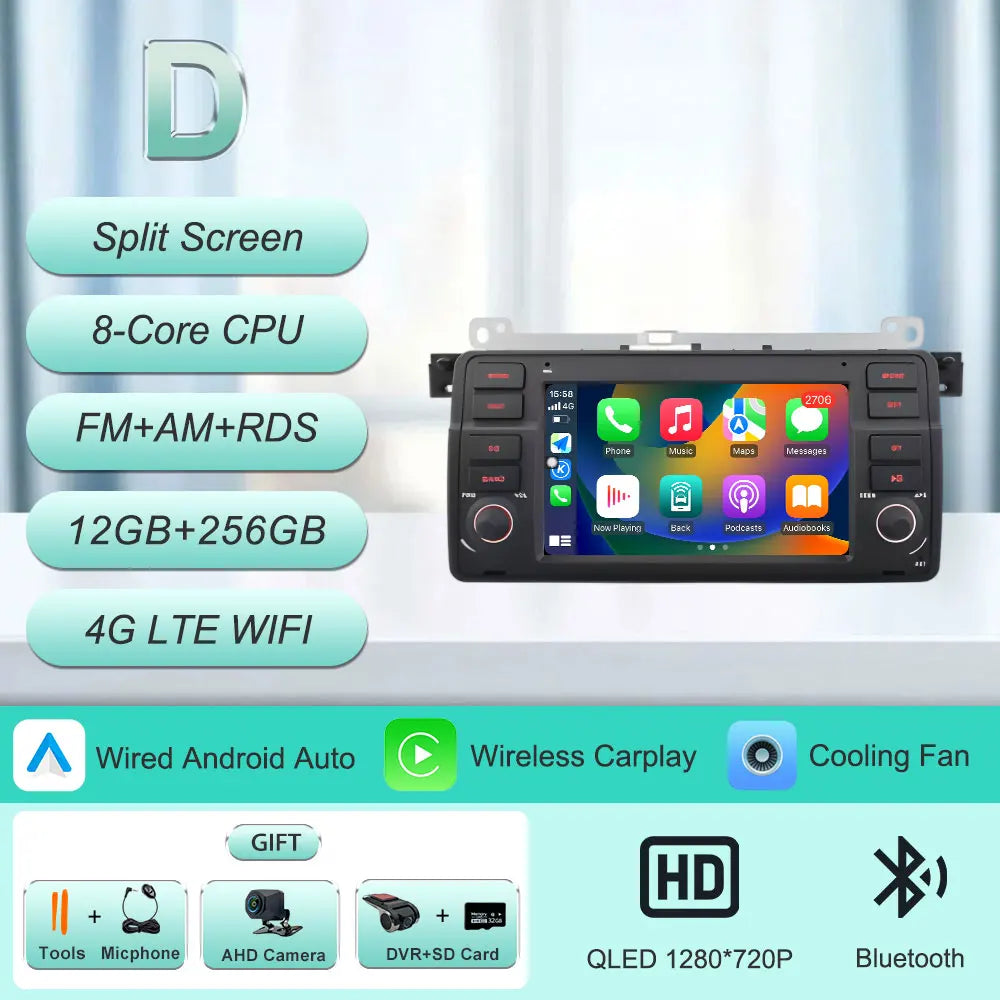 7"Android 16 Car Radio for BMW E46 3 Series 318 320 325 330 335 M3 1998-2005 GPS Navi WiFi Bluetooth FM Touch Screen Car Stereo