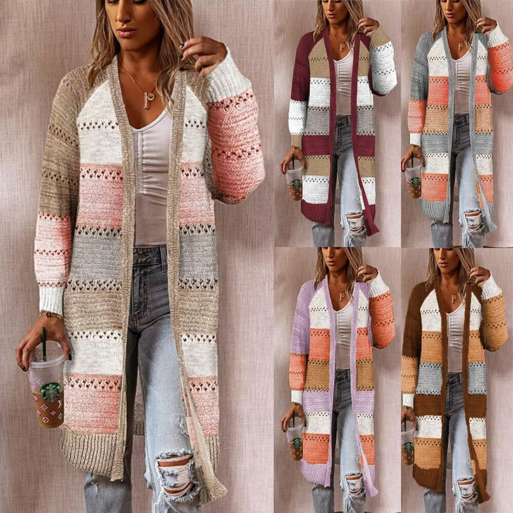 Women's Mid-Length Knitted Cardigan Sweater Autumn Winter Fashion 2025 New Style for Women