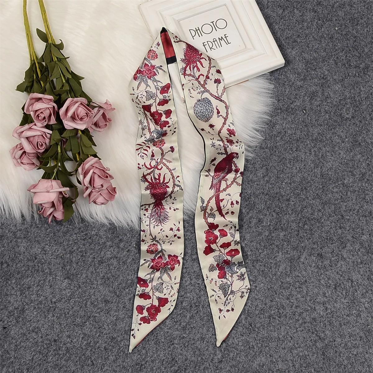 Tarot Constellation Silk Scarf for Women - Skinny Twill Neckerchief
