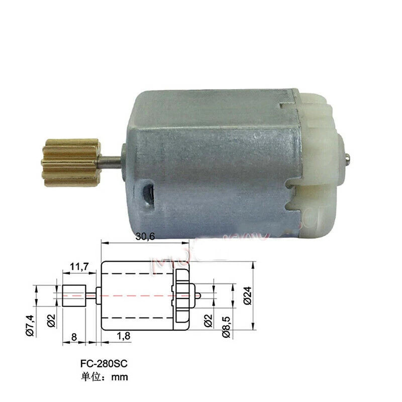 DC 12V  FC-280SC Motor with 9 Teeth Gear for Car Rearview Mirror Repair