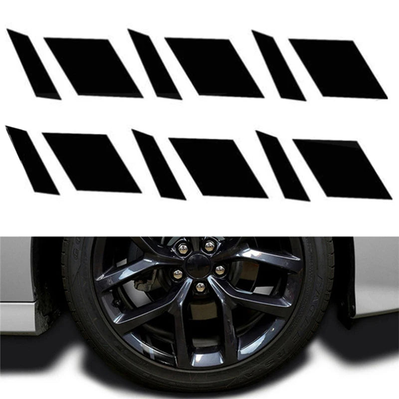 6 Pc Car Wheel Rim Reflective Stickers, Warning Decal Stripes