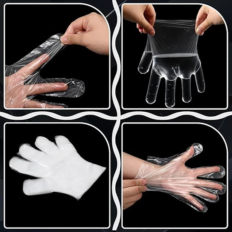 100-Pack Disposable Gloves - Holiday Cooking & Food Prep Safety for Raw Meat Handling disposable glooves