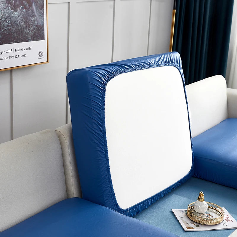 Stretch PU leather waterproof sofa cushion cover sofa seat slipcover backrest cover easy clean sofa protector for pets kids