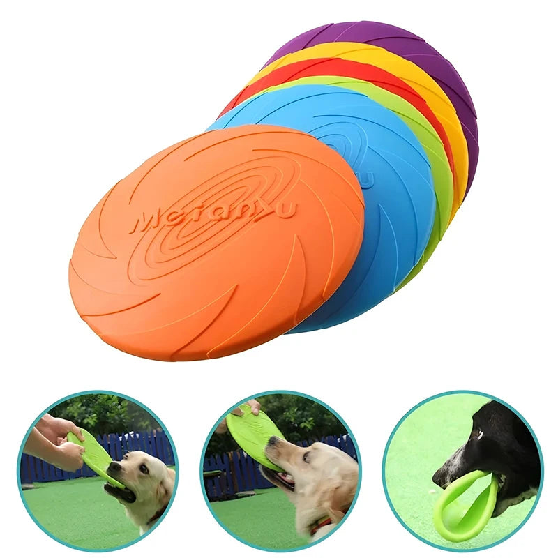 Silicone Flying Disc for Dogs - Soft Chew-Resistant Frisbee