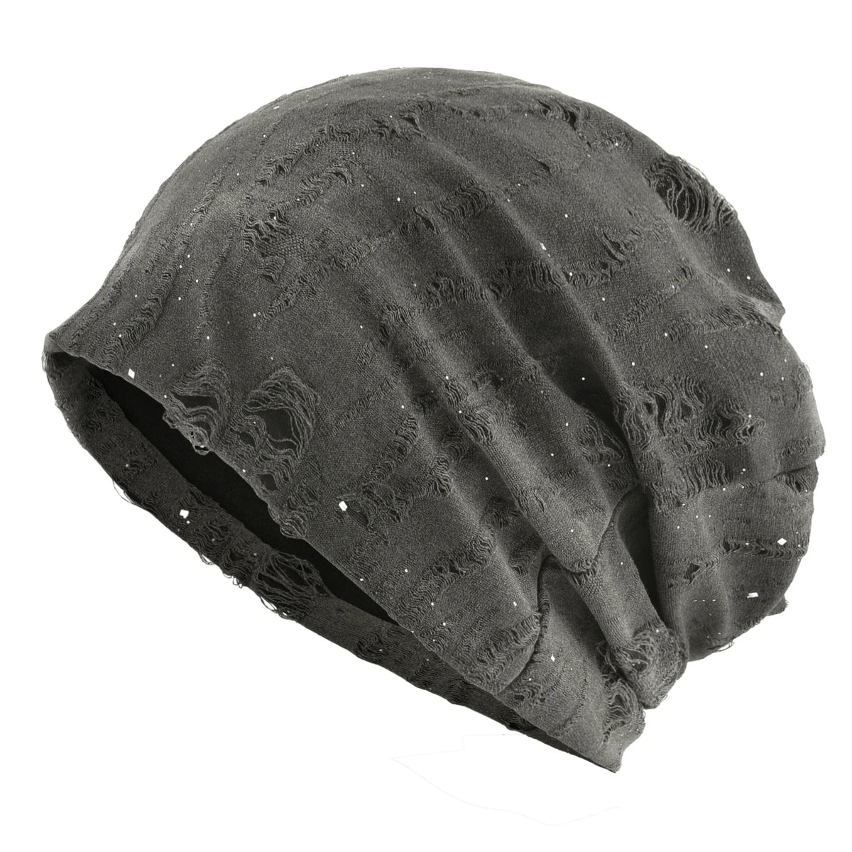 Women's Slouchy Knit Beanie with Sequins - Open Knit Street Hat