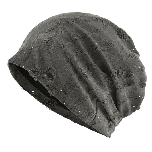 Women's Slouchy Knit Beanie with Sequins - Open Knit Street Hat