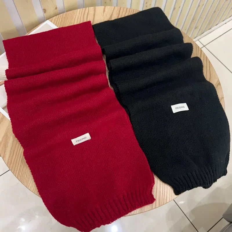 Unisex Solid Knit Scarf - Warm Windproof Neck Wrap - photo 6