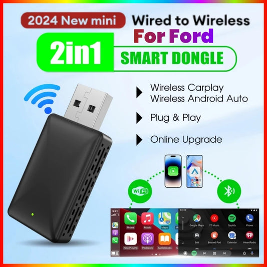 Wireless CarPlay & Android Auto Adapter, Compatible with Ford F150, Explorer, Bronco, Maverick & Mustang