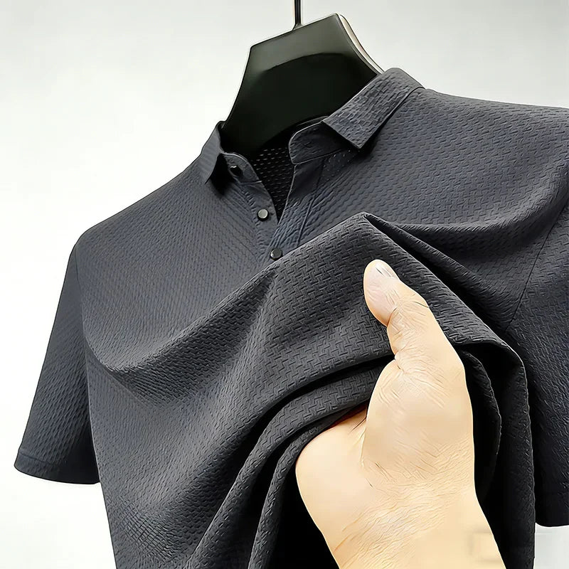 Men's Waffle-Knit Polo - Lightweight Breathable, Summer Base Layer