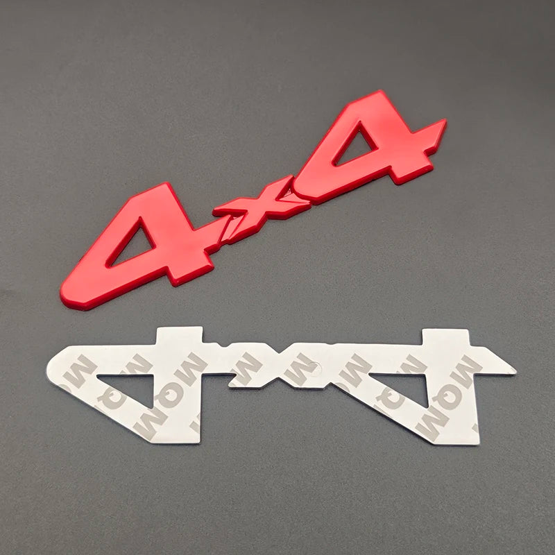 3d Metal Red Chrome Black Logo 4X4 Emblem Letters Decal Car Rear Trunk Badge for Toyota Tundra 4x4 Sticker Adhesive Accessories