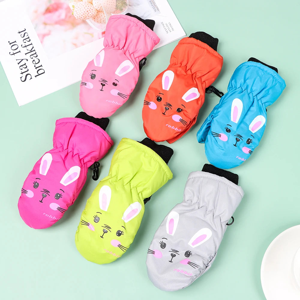 Toddler Cartoon Bunny Mittens - Warm Full Finger Gloves 0-5 Years