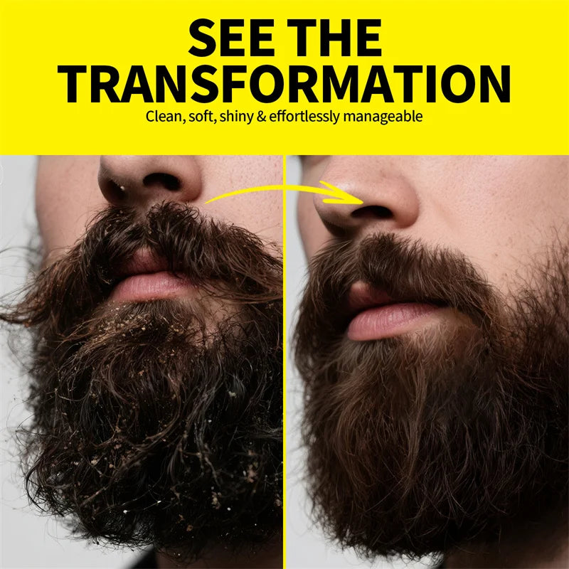 Beard Growth Shampoo Natural Beard Care Set for Men Beard Hair Enhancer Styling Moisturizing Beard Conditioner Beard Care Kit