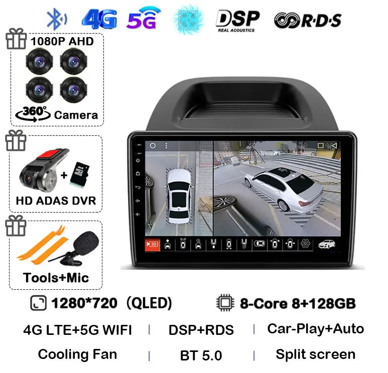 Android 16 Car Radio For Ford EcoSport Eco Sport 2017 2018 - 2023 Carplay Auto GPS Navigation 2 Din Player WIFI+4G Stereo Video