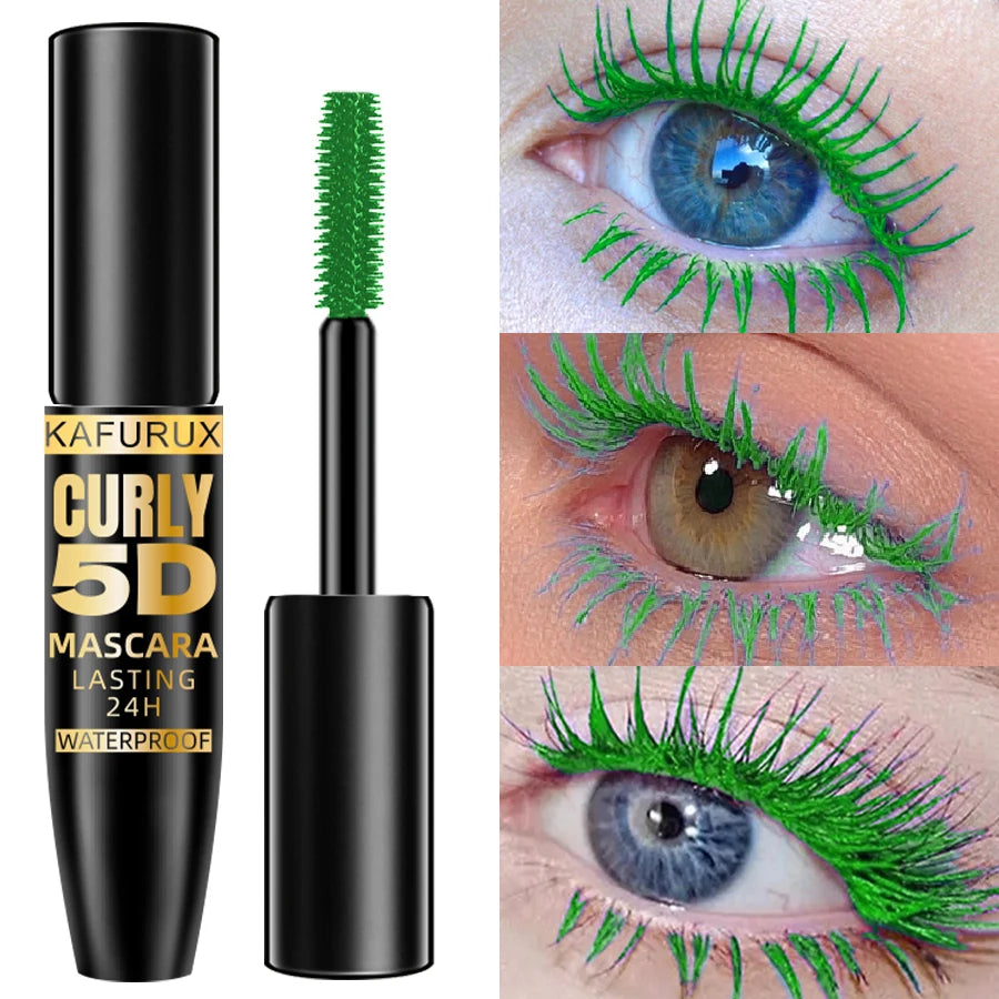9 Colors 5D Mascara Blue White Green Black Thick Curl Waterproof Natural Lenthen Eyelash Korean Makeup Gifts for Women Beauty