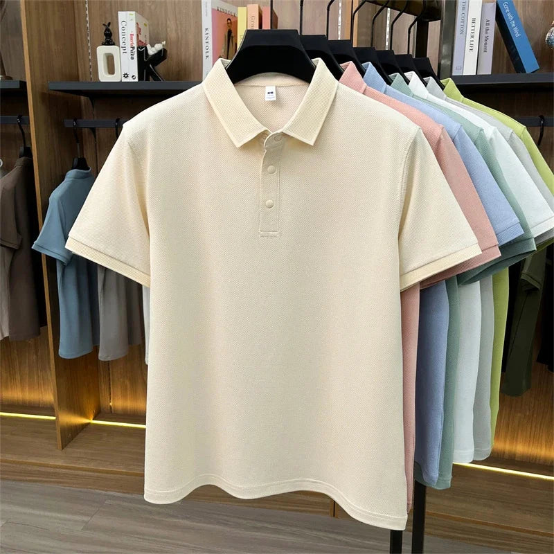 Men's Streetwear Polo Shirt - Breathable Lapel, Casual Daily Style