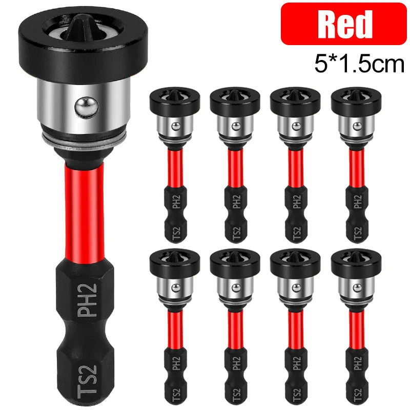 Magnetic Plasterboard Positioning Batch Head Screwdriver Bit Drilling Tools PH2 Hex Shank Drywall Locating Screw Bits Set 50mm