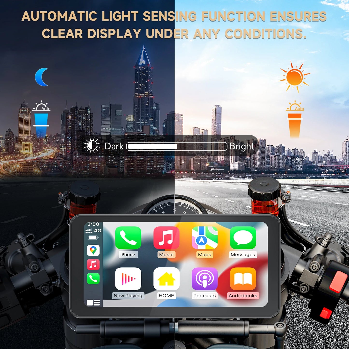 Spedal CL871B 6.25" Motorcycle CarPlay & Android Auto Screen — Waterproof, Quick-Release Mount for BMW Motorcycles
