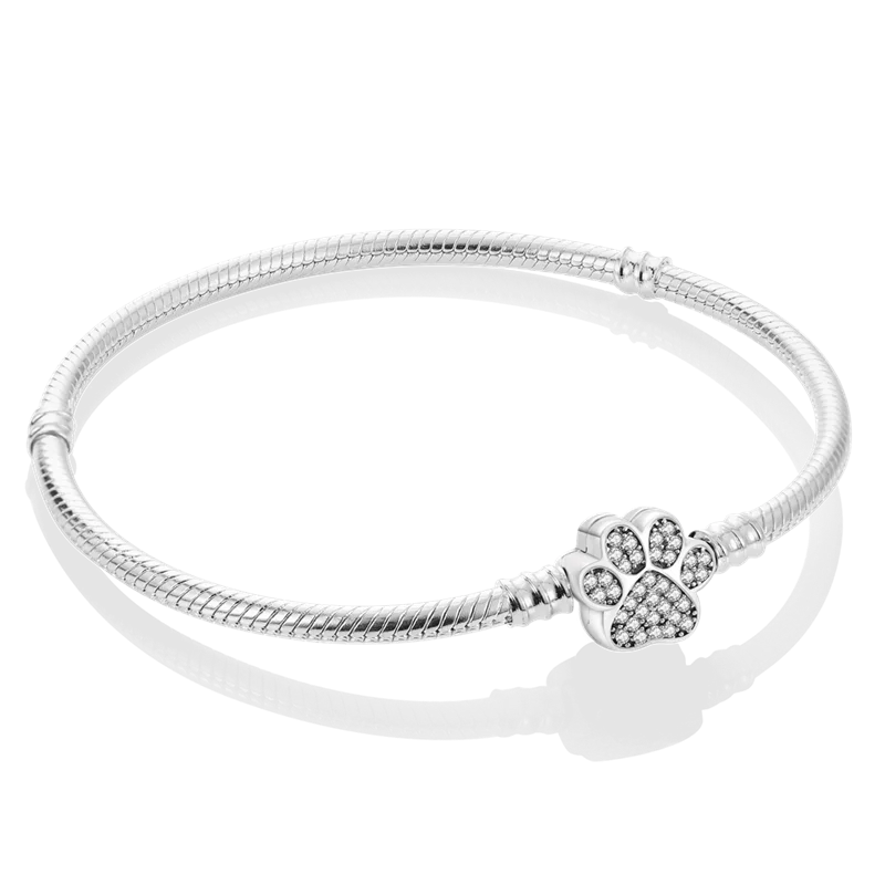 925 Sterling Silver Heart Charm Bracelet for Women - DIY Beads