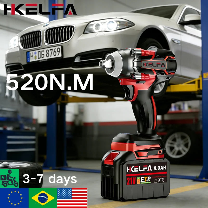 520N.M Brushless Electric Impact Wrench  Impact guns 1/2 Reverse Cordless Electric Wrench for Makita 18V Battery Power Tool