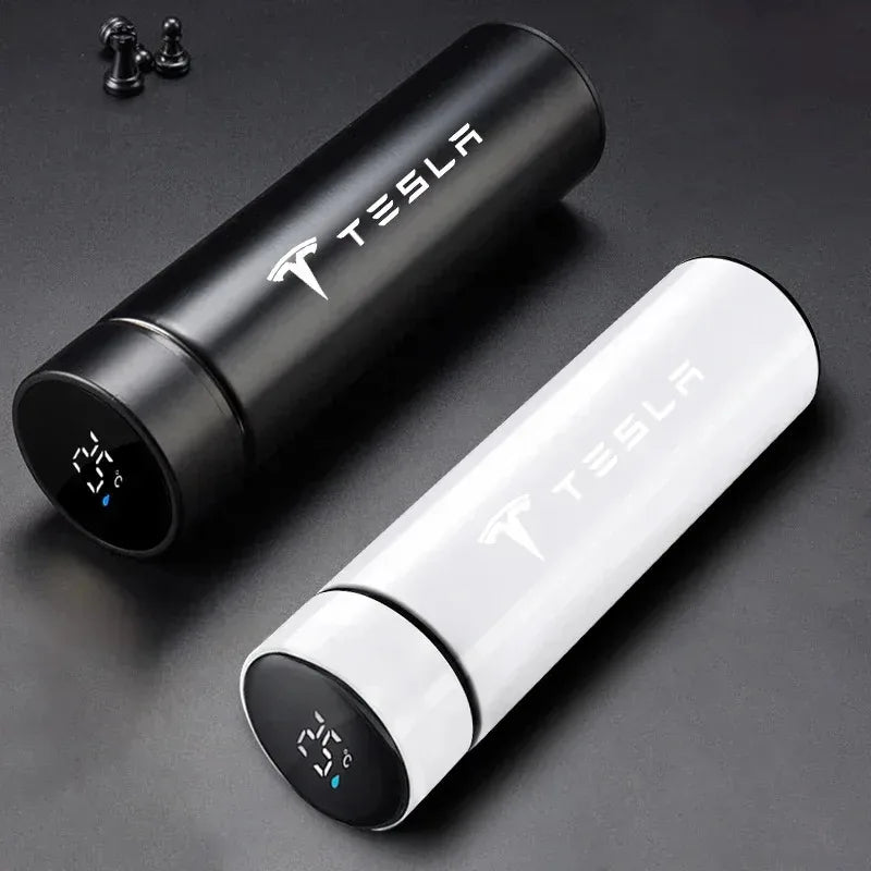 304 Stainless Steel Portable Car smart Thermos bottle with temperature display For TESLA MODEL X S 3 Y Car Emblem Accessories