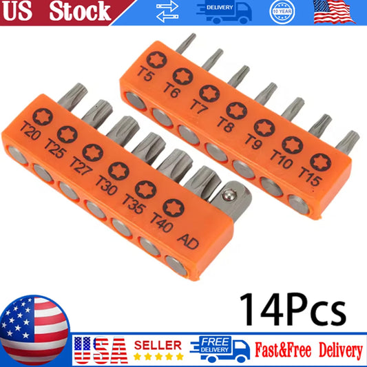 New 25mm Torx Screwdriver Bits Hex Shank 6.35mm With Adapter Nutdrivers For Pneumatic Electric Rechargeable Screwdrivers Tools