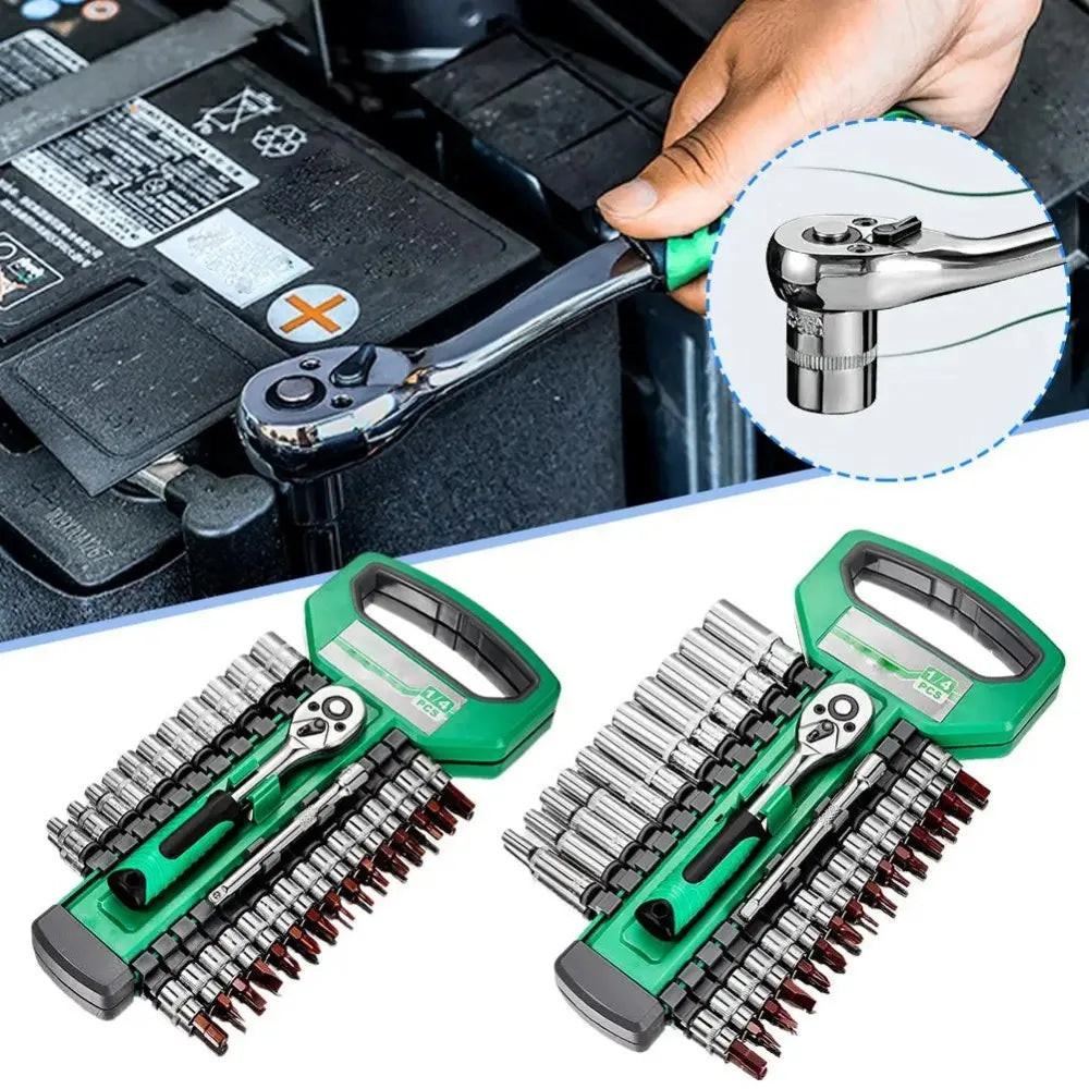 1/4 3/8 1/2 Inch Ratchet Socket Wrench Set 72Drive Motorcycle Car Repair Hand Tools Spanner Sleeves Head Auto Repairing Kit