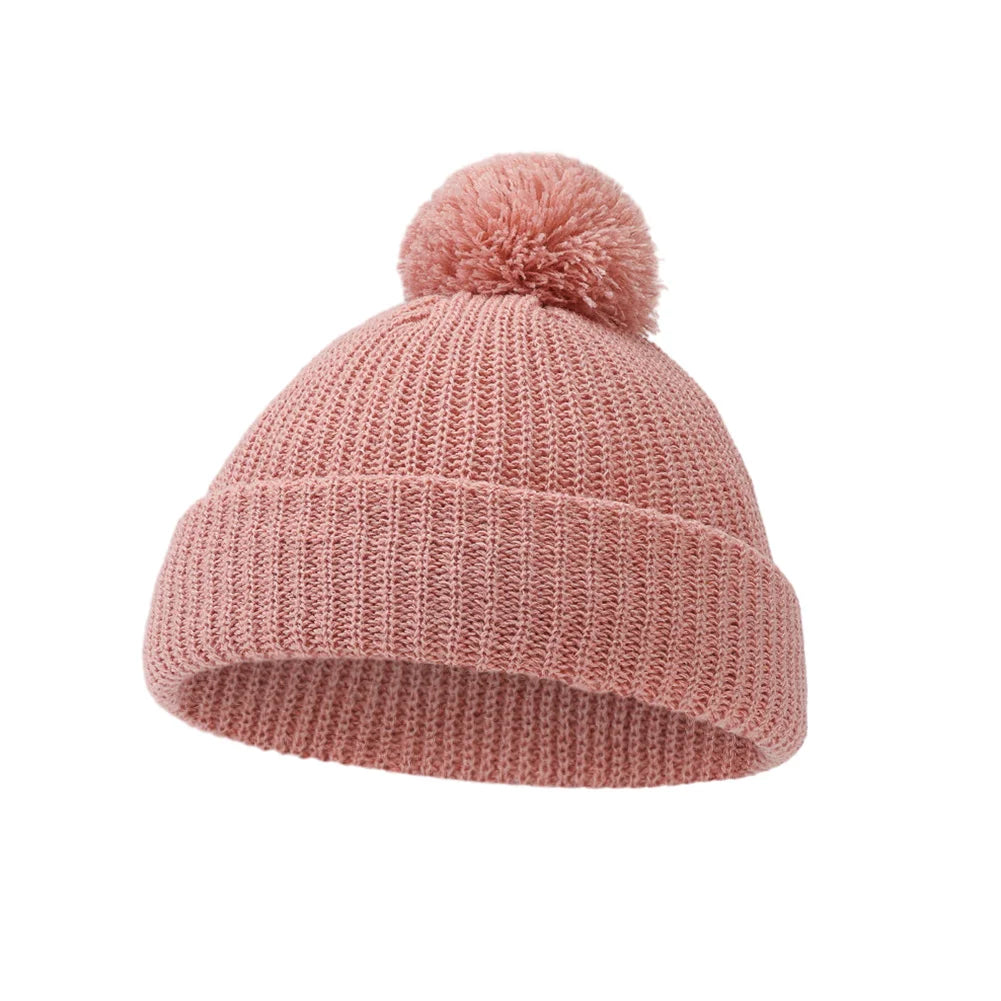Infant Pom Pom Knit Beanie - Folded Cuff Baby Hat 0-12 Months - photo 12