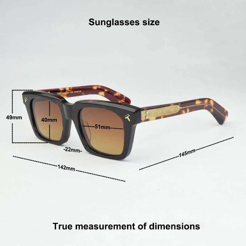 Thick Acetate Sunglasses — Japanese-Style Classic UV400 Frame