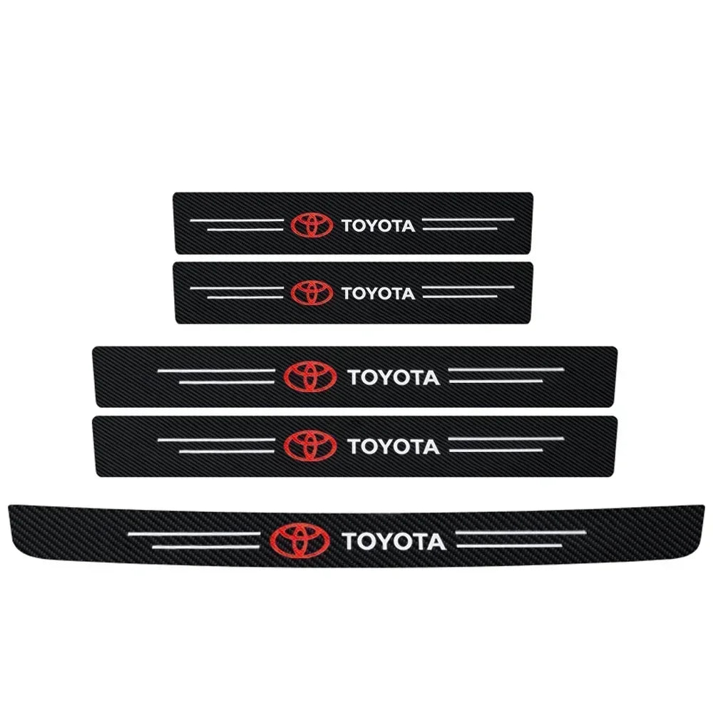 For Toyota Rav4 Yaris Prius Avensis Corolla Camry Car Threshold Strip Carbon Fiber Sticker Car Door Sill Protector Accessories