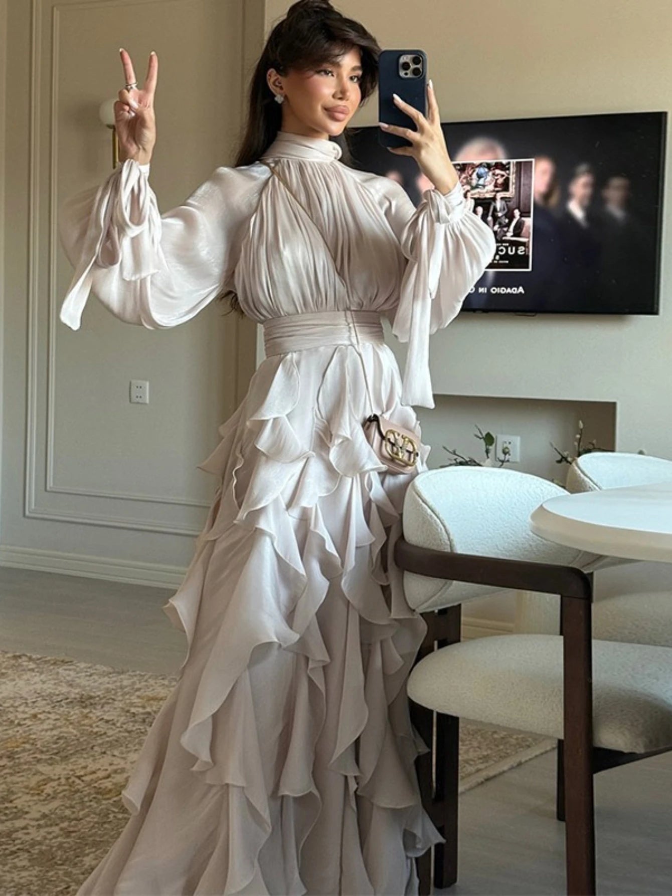 Eid Women Party Dress Muslim Abaya Ruffle Jalabiya Ramadan Long Dresses Autumn Vestidos Largos Arab Long Robe Morocco Kaftan