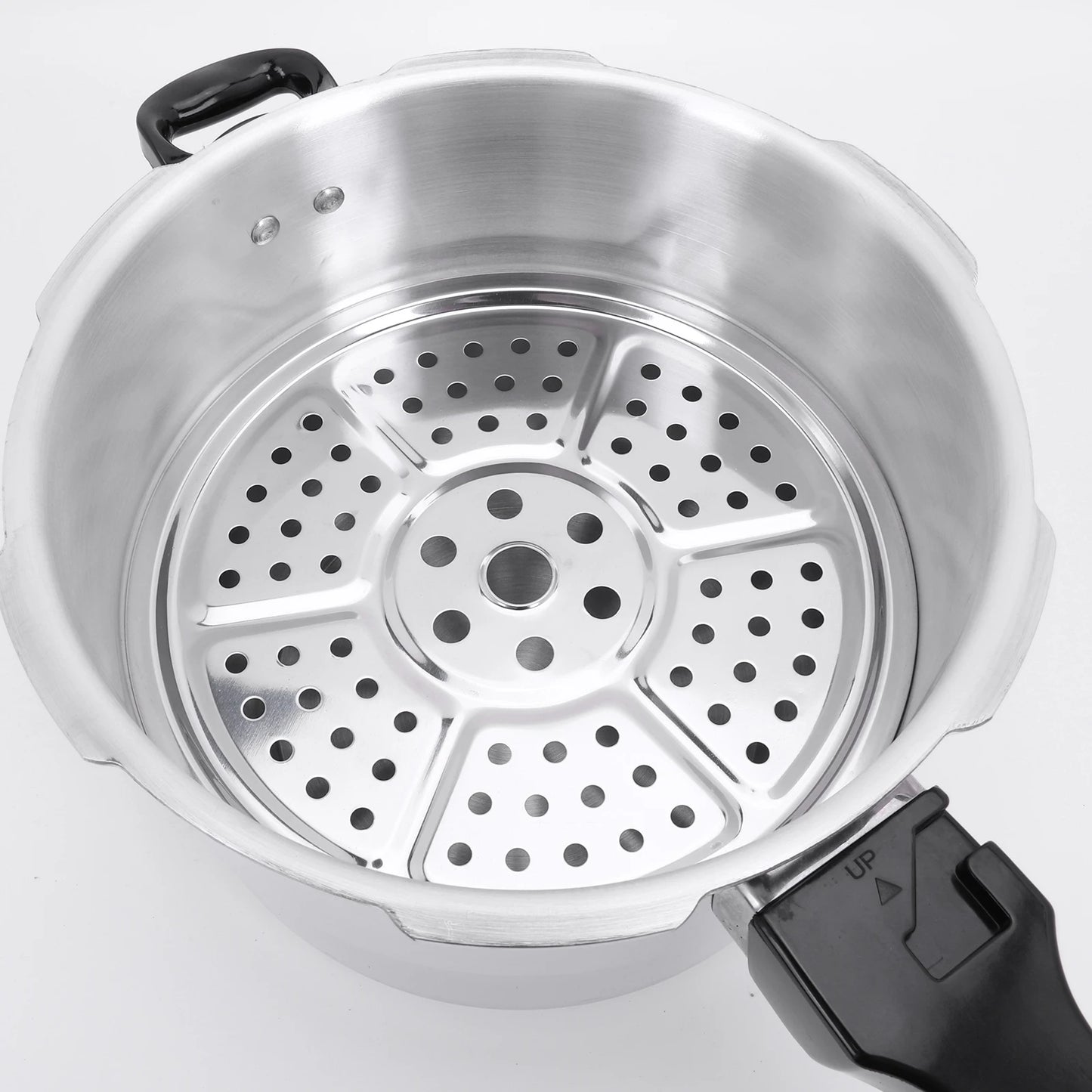 Large Aluminum Pressure Cooker with Steaming Plate - Fast Cooking
