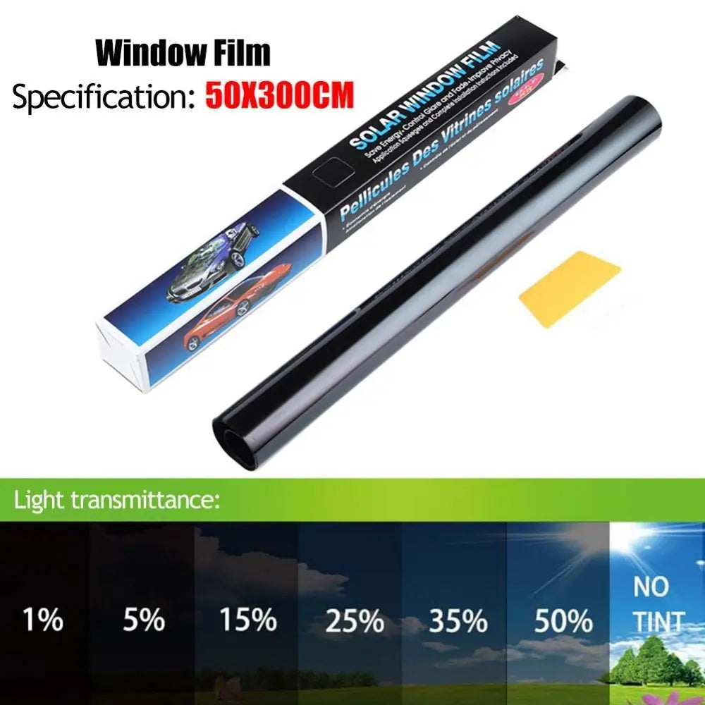 Black Window Tint Film Durable Car Foils Scratch Resistant Glass Sticker Solar UV Protection Sun Shade Practical Windshield