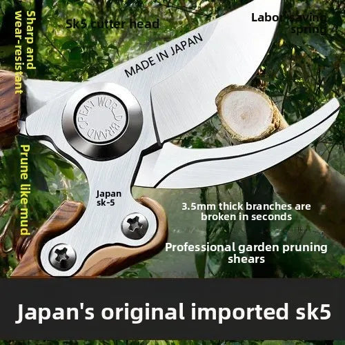 SK5 Steel Garden Pruning Shears – Heavy-Duty Fruit Tree & Thick Branch Flower Shears