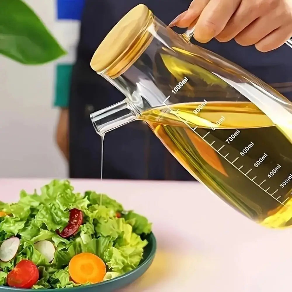 Large Glass Oil Pot with Lid - 900ml or 1000ml Oil Dispenser - photo 3