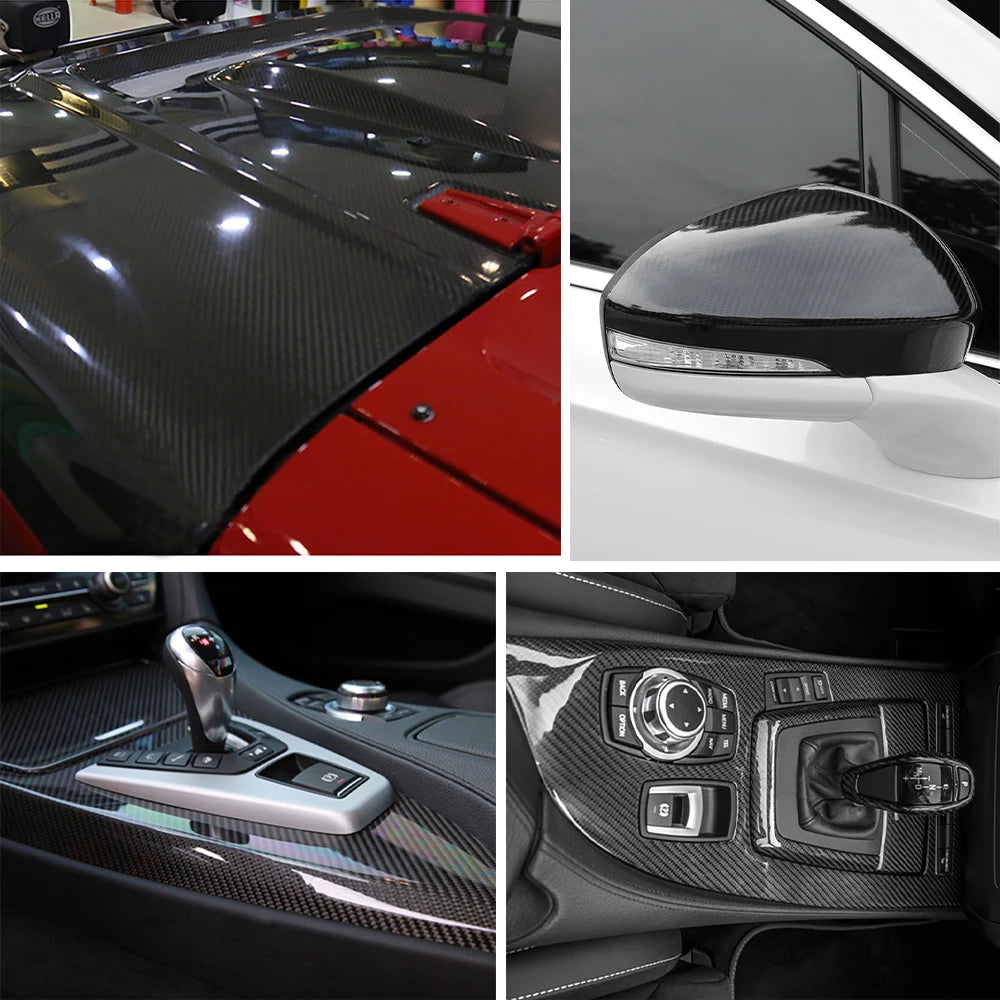 Black Forged Carbon Fiber Vinyl Wrap Cosmic Hex Diamond Ghost Auto Wrapping Film for Car & Motorcycle Interior Exterior Stickers