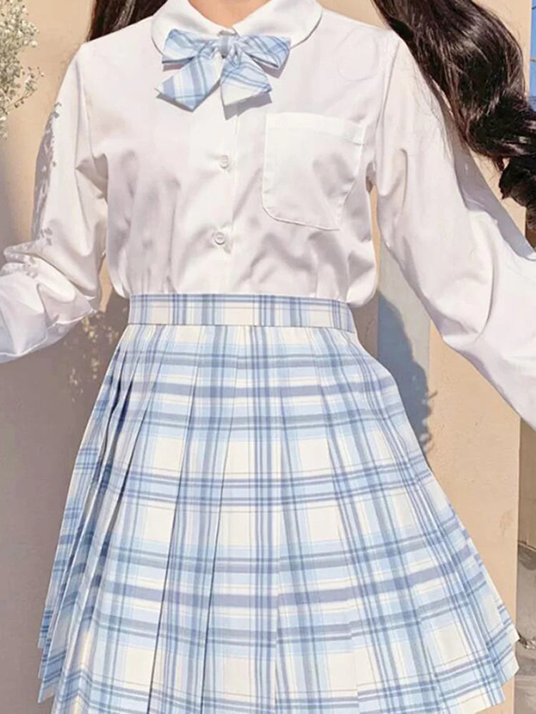 ZOKI Plaid Pleated Mini Skirt – Bow Knot High Waist Preppy Style | Harajuku Aesthetic Women's A-Line Dance Skirt | S-XXL