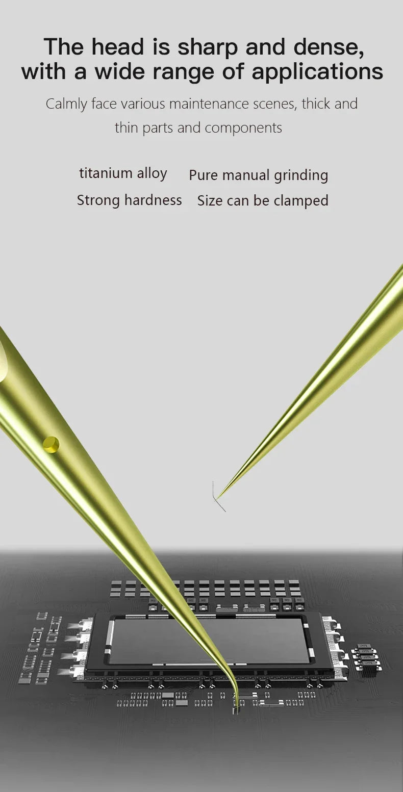MaAnt TA-1 TA-2 High-Precision Titanium Alloy Tweezers Stainless Steel Phone Mainboard Copper Wire Repair Non-Magnetic Forceps