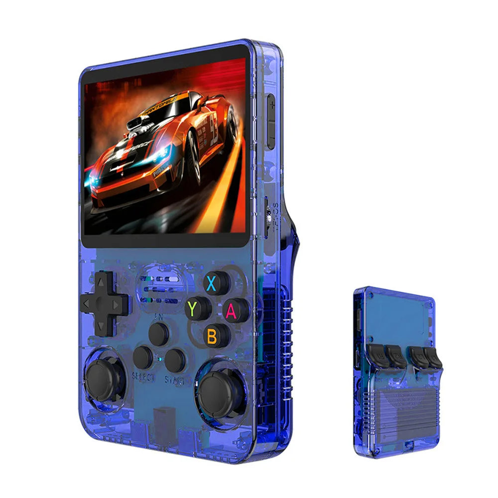 64GB/128GB Open Source R36S Video Game Console Linux System 3.5 Inch IPS Screen Orange Portable Pocket Video Player With bag