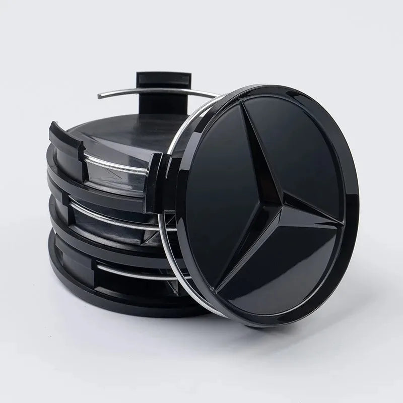4 Pieces/Set Mercedes Benz AMG Wheel Center Hub Caps 75mm Diameter with Embossed Benz Emblem Tire Rim Covers for W203 W206 W220