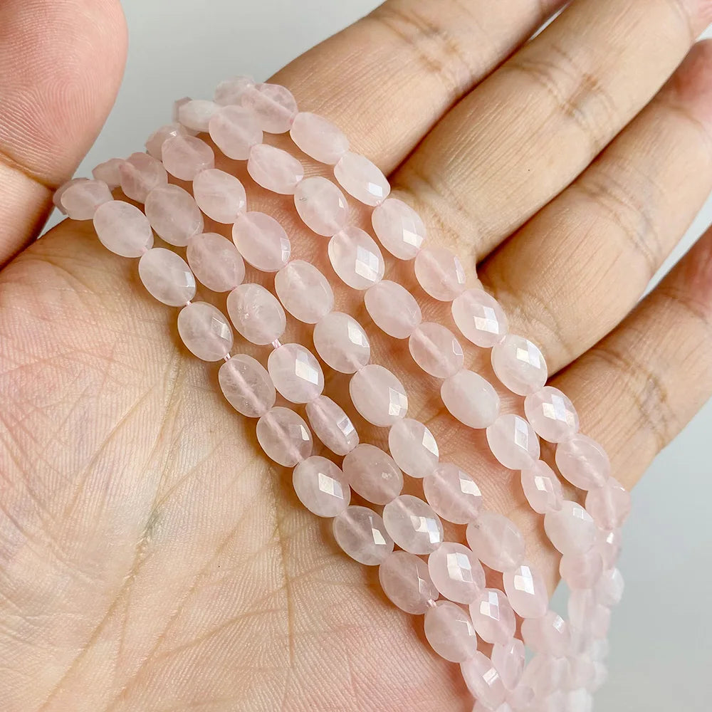 Healing Faceted Gems Beads Oval Shape Natural Crystal Jaspers Stone Loose Beads For Jewelry Making Necklace DIY Bracelet 6x8mm