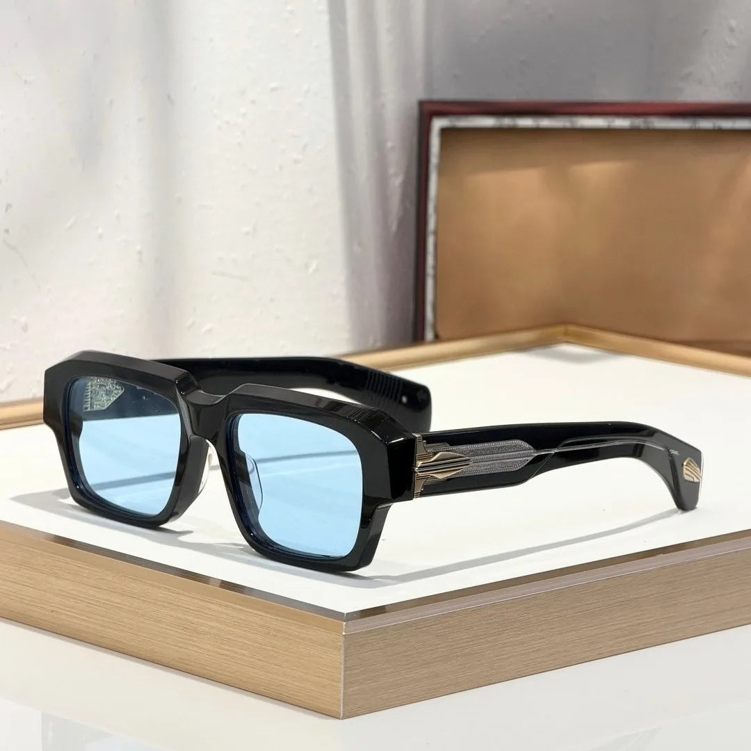 Handmade Acetate Square Sunglasses — Thick Frame, UV400
