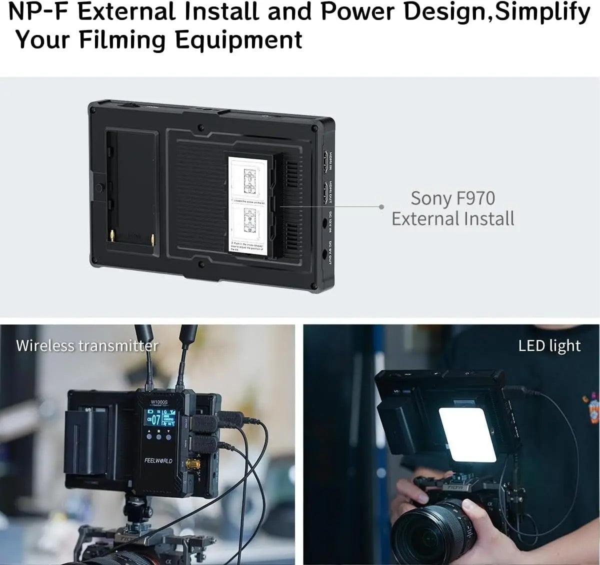 FEELWORLD F7 Plus 7Inch 1200nits DSLR HDMI Camera Field Monitor 1920x1200 Resolution 3D LUT Waveform