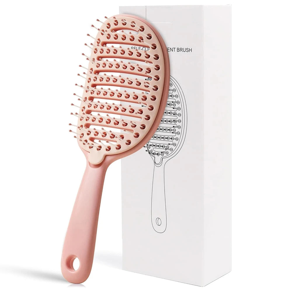 Volumizing Hair Brush With Inbuilt Cleaning Styling Massage Acupoint Hair Spring Bone Air Cushion Comb For Beauty Health