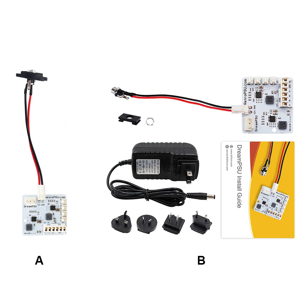 For SEGA DreamCast DreamPSU Rev2.0 12V Power Supply Board + Power Plug Adapte For AII DreamCart Game Console Replacement Parts