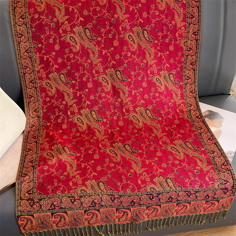Women's Printed Pashmina Shawl, Soft Winter Scarf