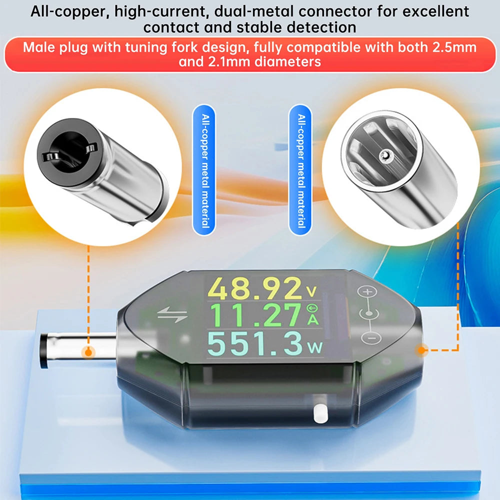 DC5.5 * 2.5 Interface Tester DC 4.5-50V 0-12A High-precision Voltage Current Tester Digital Voltmeter Ammeter Power Meter DT550