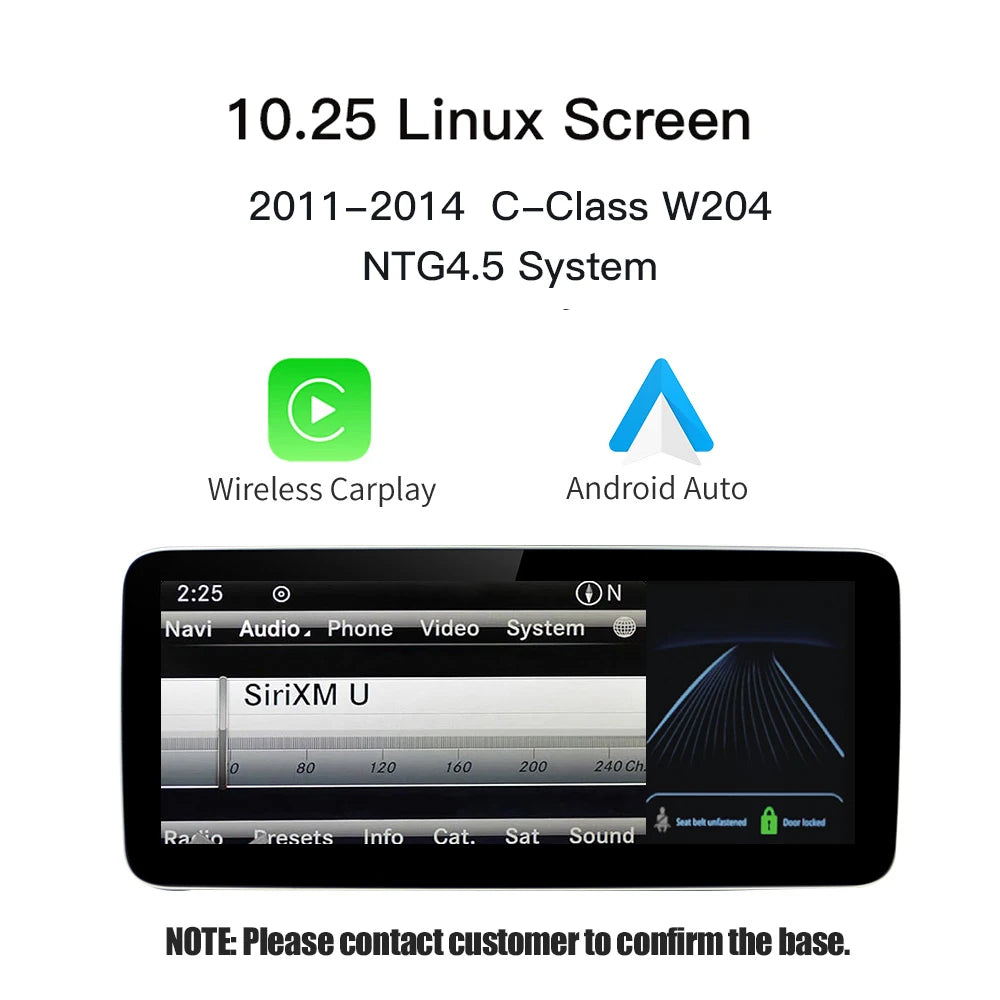 12.3" Wireless CarPlay & Android Auto Screen for Mercedes-Benz NTG5.0 — GLA, CLA, GLC, W205, W176, C117, X156, W212, W167
